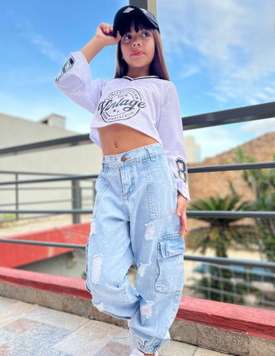 Jeans mom cargo nena