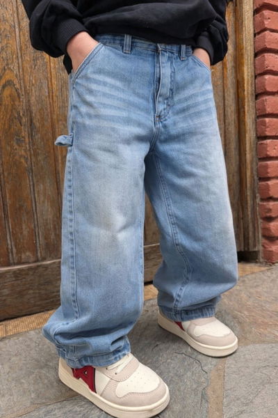 Jeans baggy liso niño