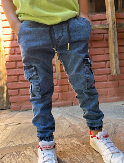 Jeans cargo elastizado niño