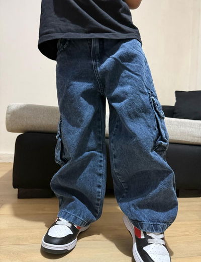 Jeans Baggy Cargo liso