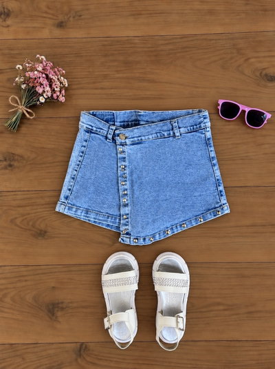 Short pollera jeans nena