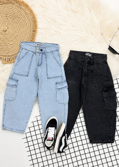 Jeans baggy cargo unisex