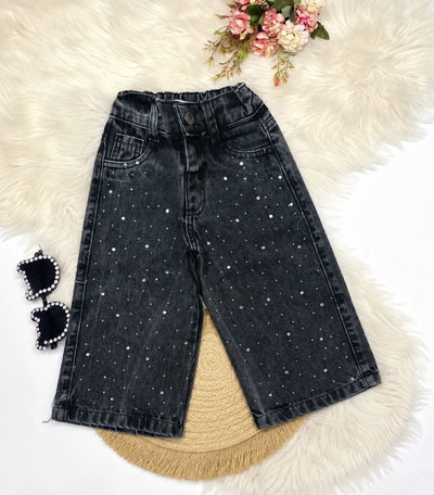 Jeans wide strass beba