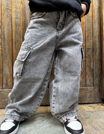 Jeans baggy cargo niño