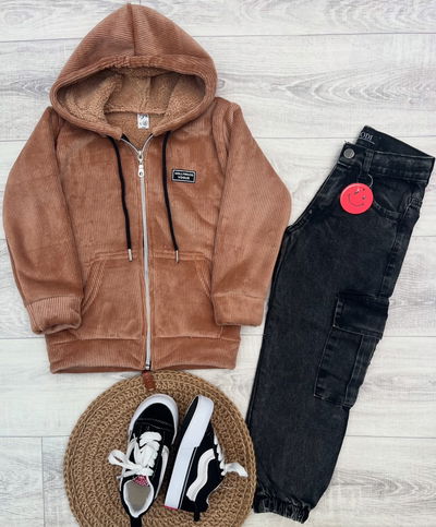 Jeans mom cargo niño 