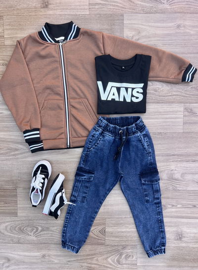 Jeans cargo elastizado niño