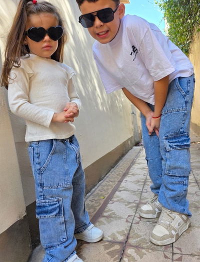 Jeans mom cargo unisex 