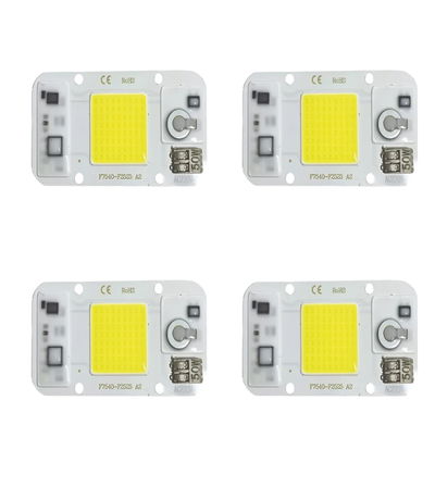 Led Cob 50w Blanco Frio 220v Bornera Protector Tension X 4 UNID