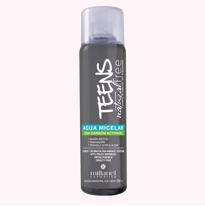 Agua Micelar con carbón activado Natural Free Teens 250 ml