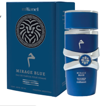 Perfume Millanel Árabe Eau De Parfum Mirage Blue 100 ml Hombre Equiv. Asad Zanzibar 