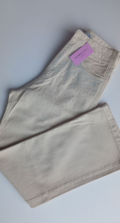 Wide beige strass