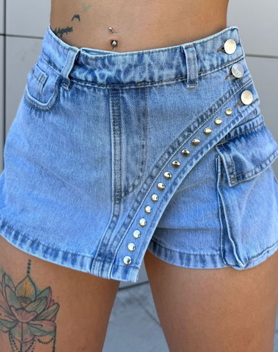 Short pollera curvo