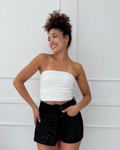 Short pollera strass