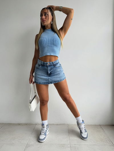 Short pollera Blue Ribb