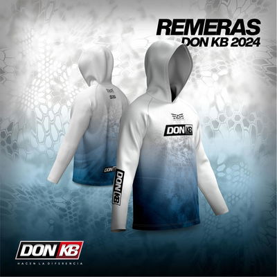 REMERA UV Don KB CELESTE Y BLANCO 