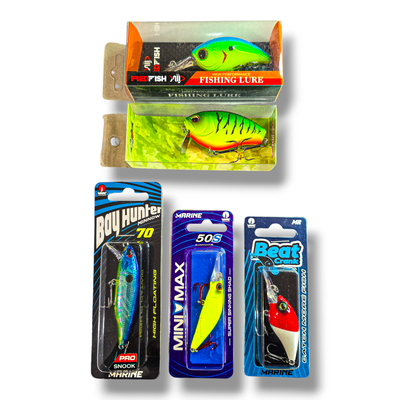 Combo Señuelos RedFish TC60 + Crank Tornasol + Marine Bay Hunter + Minimax 50 + Beat Crank