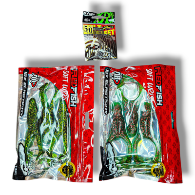 Combo Ranas RedFish Félix + Wolfish x6 – Goma TPR 12g para Tarariras