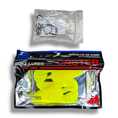 Combo Big Frog x2 + Anzuelos Offset Caster 3/0 – Ideal para Tarariras