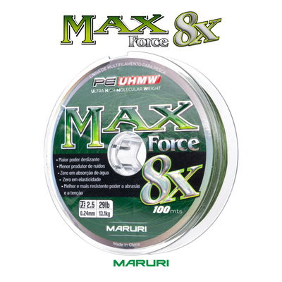Multifilamento 8X 0.34mm x 100mt Verde Oliva Max Pre - Maruri