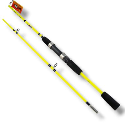 Caña 1.80M 2 Tramos Variada Maciza Amarilla y Negra - RedFish