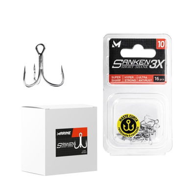 Anzuelo Triple Sanken Nickel 1/0 x 8 Unid. - Marine