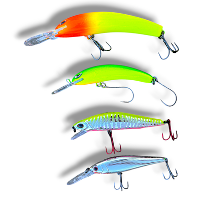 Combo Dorado x4 Señuelos | Media Agua + Profundidad | Don KB / Marine