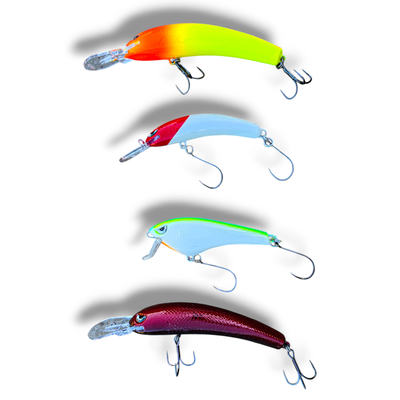 Combo Dorado x4 Señuelos | Media Agua + Profundidad | Don KB