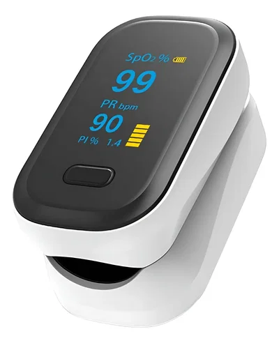 Oxímetro de pulso para dedo YK-80B blanco con negro