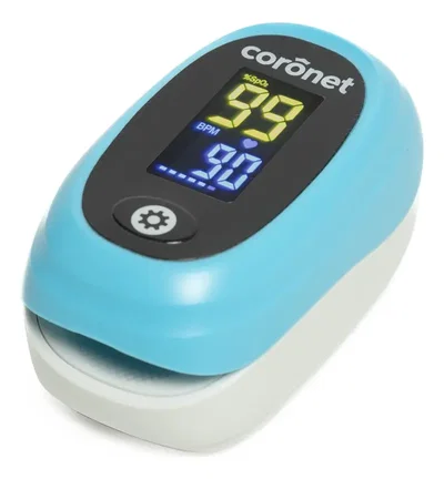Oxímetro de pulso Coronet para dedo - POD-2 celeste - Saturometro