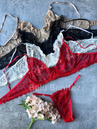 Conjunto brallete aro encaje