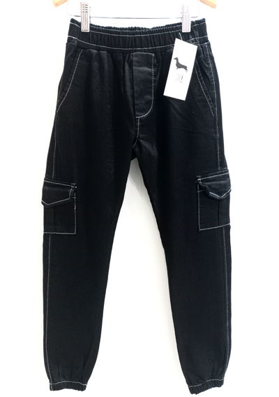 Jogger cargo gabardina negro pespuntes