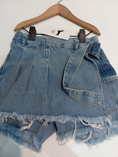 Short pollera jean cargo