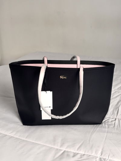 Tote Lacoste Negro y Rosa
