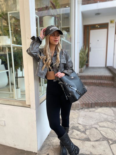 Cartera Cleo - negro charol
