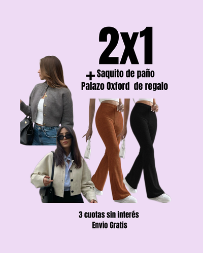 Promo 2x1 Sacó + Palazo Oxford de regalo