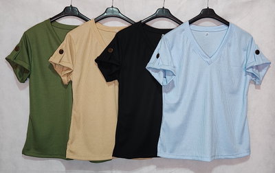 Remera Waffle cuello V