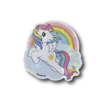 Pony blanco y celeste