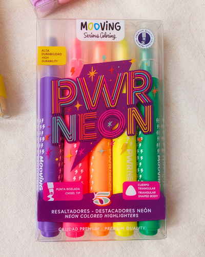 RESALTADORES NEON x5 COLORING MOOVING