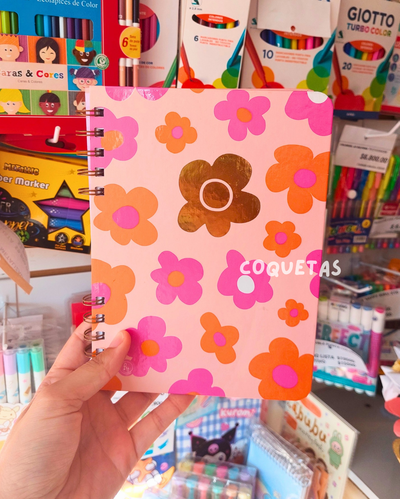 CUADERNO A5 FLORES