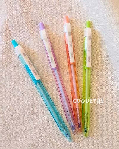 BOLÍGRAFO RETRÁCTIL x4 AZUL