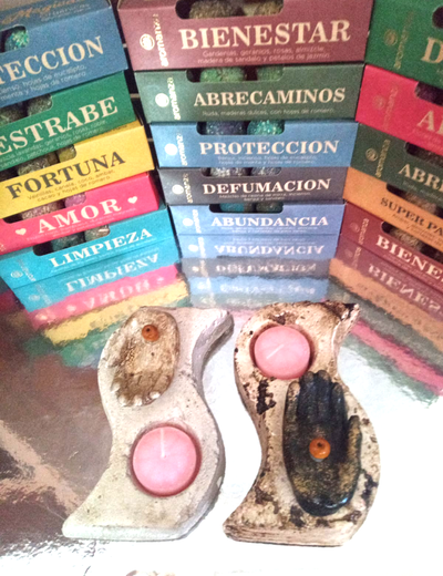 Porta sahumerios y porta velitas