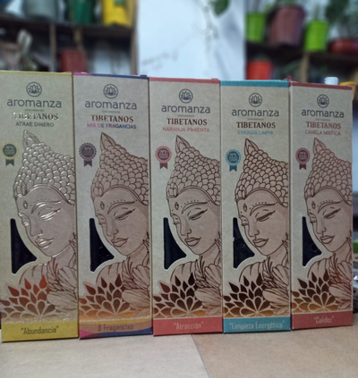 Sahumerios Tibetanos Aromanza. Presentación x 8 unidades.