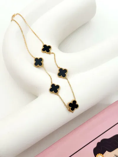 Collar Van Cleef negro + dorado