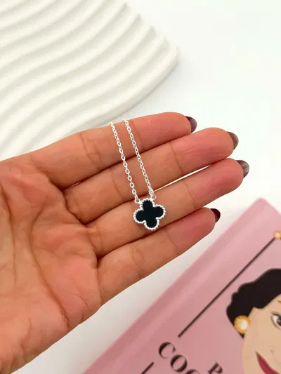 Collar Van Cleef plateado + negro