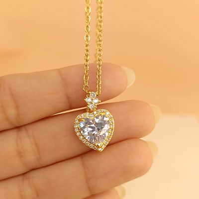 Collar Corazon + piedra