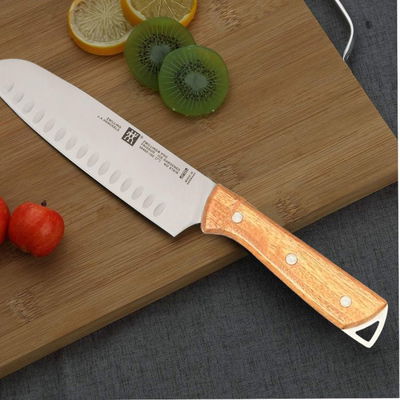 Cuchillo Ranurado Mango de Madera con Gancho Metalico