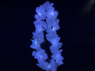 Collar Blanco Hawaiano Led (12 Unidades)