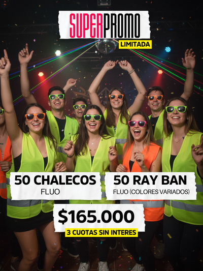 SUPER PROMO 50 Chalecos + 50 Ray Ban Fluo