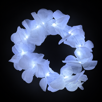 Corona Hawaiana Led Blanca (12 Unidades)