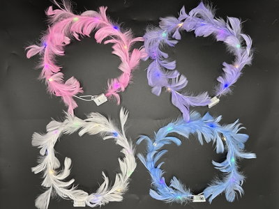 Corona Plumas Colores Varios - 12 unidades